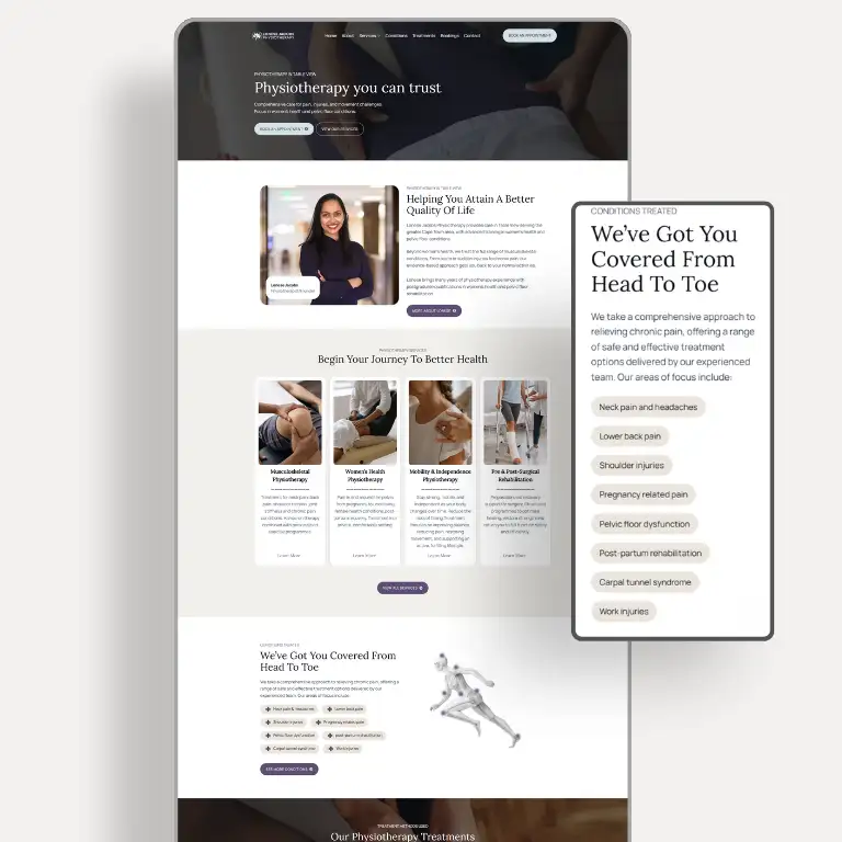 Physiotherapy Website Design by South Point Digital